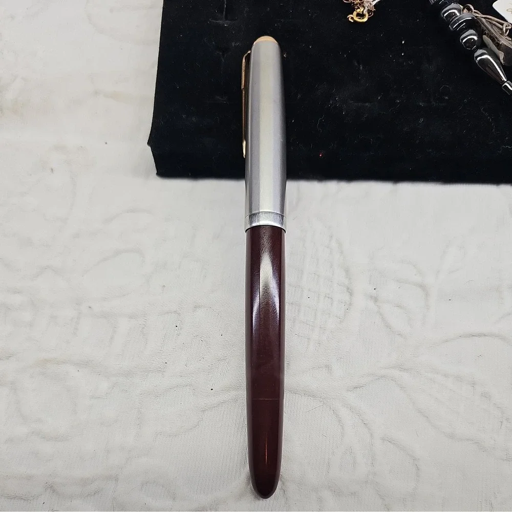 Rare‎ Fountain Pen Parker 51 Vacumatic Blue Diamond in brown Resin & Gold Pl.